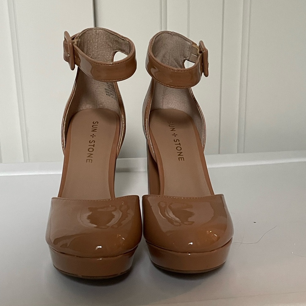 Sun + Stone Brown Patent Heels
